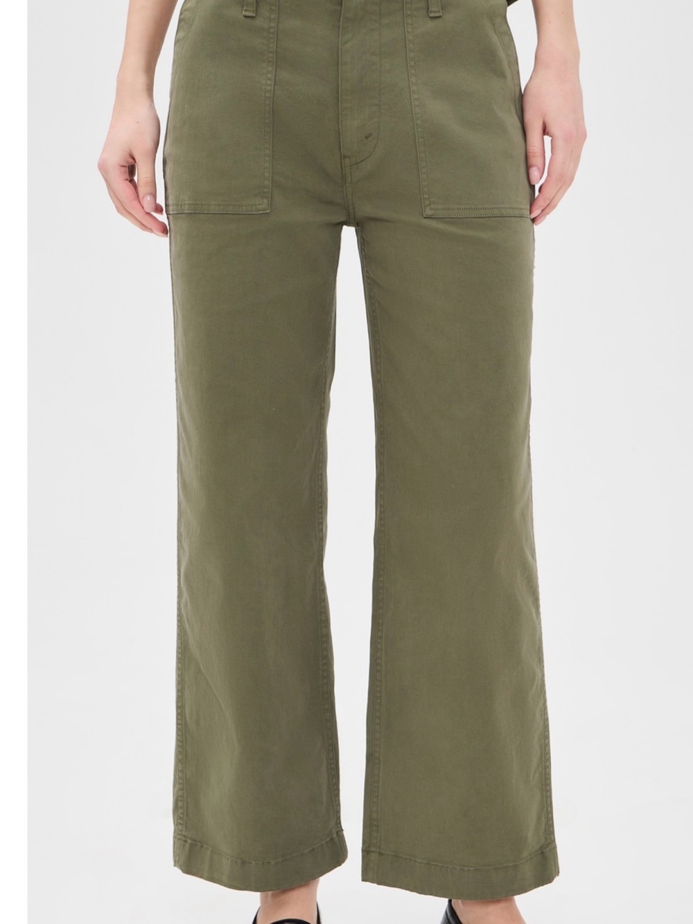 Re/Done Olive Wide-Leg High-Rise Jeans